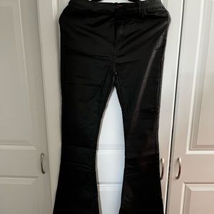 Edikted Flare Black Leather Pants XL NWT